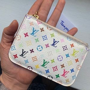 ❌❌SOLD❌❌Louis Vuitton White Multicolored Key Pouch
